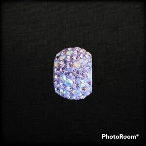 Jcm Stainless Steel Pink Paved Rhinestone Bead Slider Charm